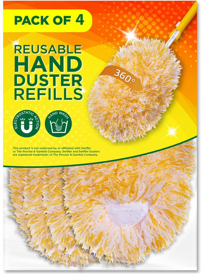 Millifiber Microfiber Reusable Refills for Swiffer Hand Duster 360 Degree Dry Duster Heavy Duty Refills 4Pack Handle is Not Included Air Dry Only